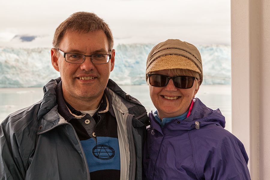 pat and david at hubbard glacier