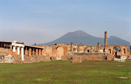 View of Vesuvius overlooking Pompeii
