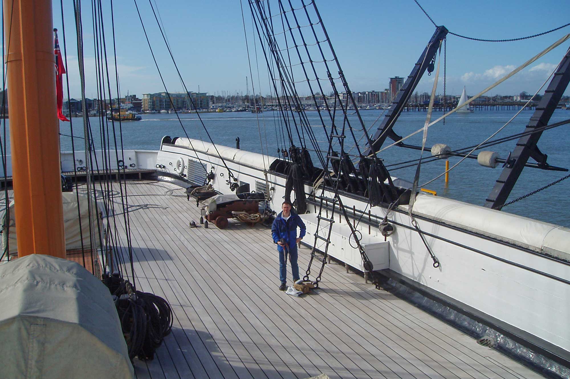 daivd on deck of hms warrior