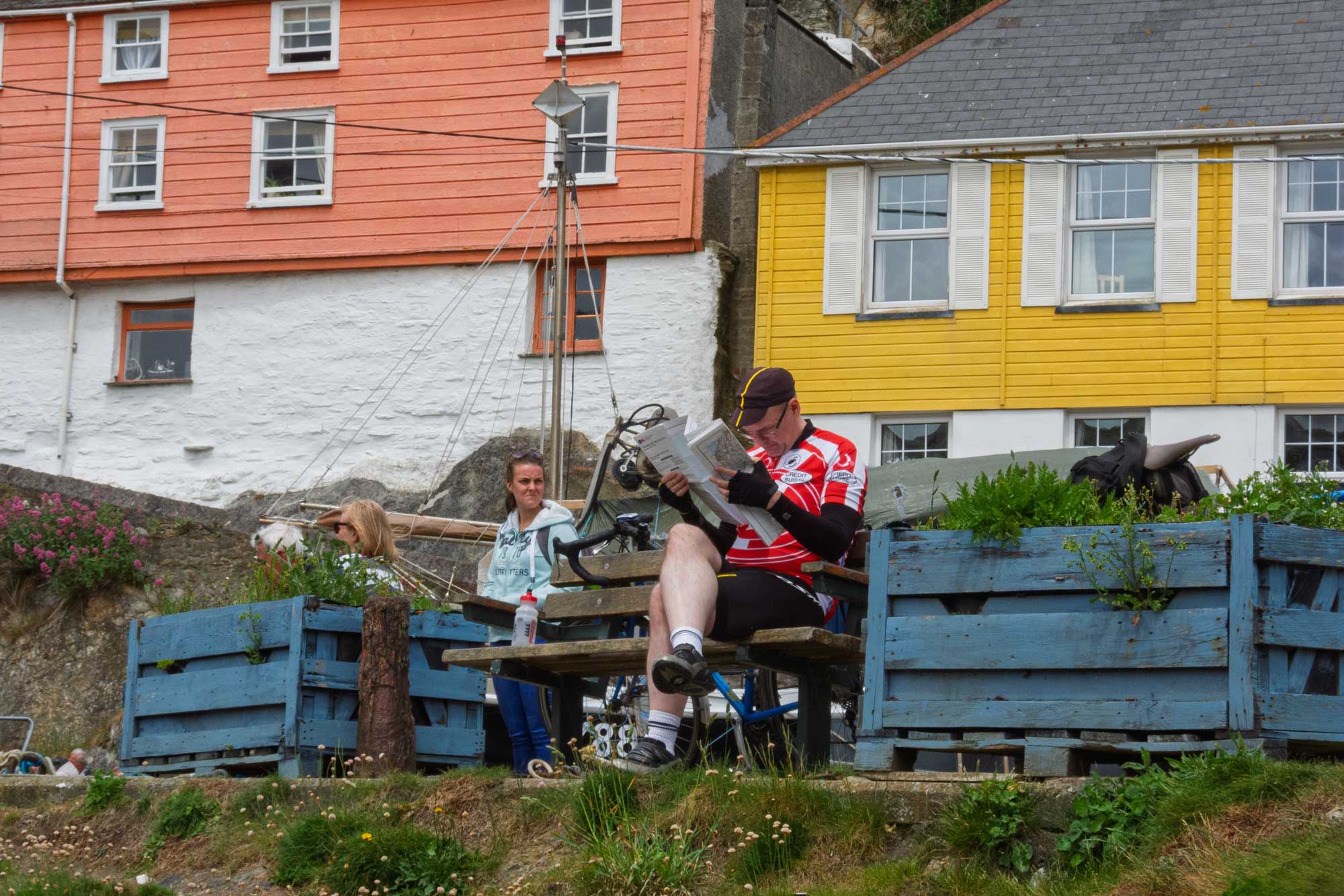 david relaxing and cycling